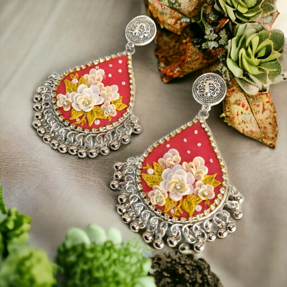 Red and White Combination Chandbalis