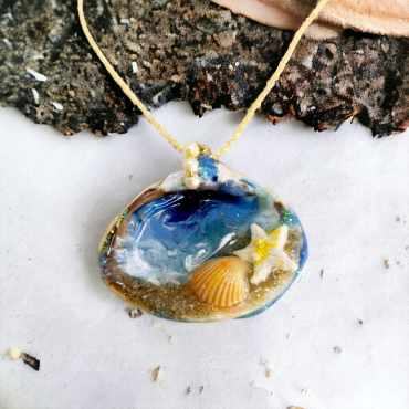 Sea Shell Ocean Resin Handmade Pendant