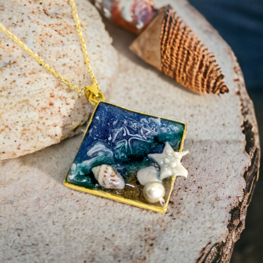 Sea Ocean Resin Handmade Pendant