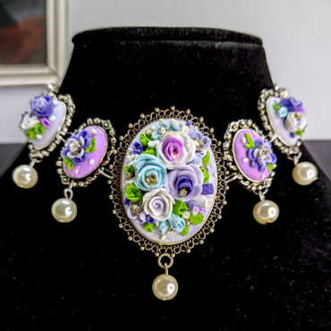 Maharani Mauve Choker Necklace set