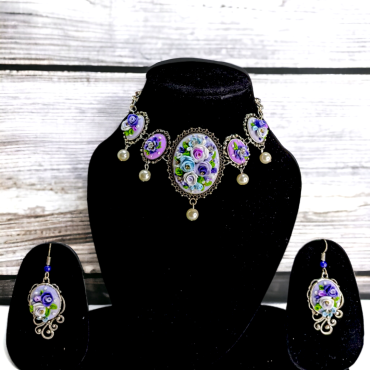 Maharani Mauve Choker Necklace set