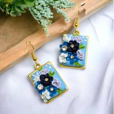 Everyday wear Ocean Blue Handmade Earrings