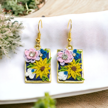 Everyday wear Multicolor Flowers Earrings