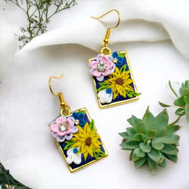 Everyday wear Multicolor Flowers Earrings