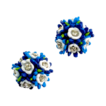 All Blues Floral Stud