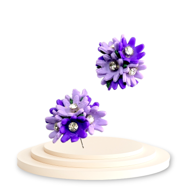 Purple fusion Floral Stud