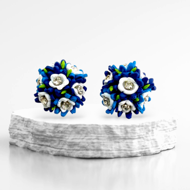 All Blues Floral Stud