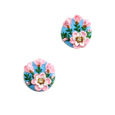 Pastel Blue Floral Stud