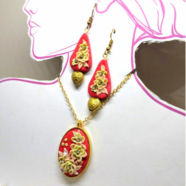 Ruby Red Teardrop set