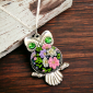 Owl Necklace Emerald Green Jewellery