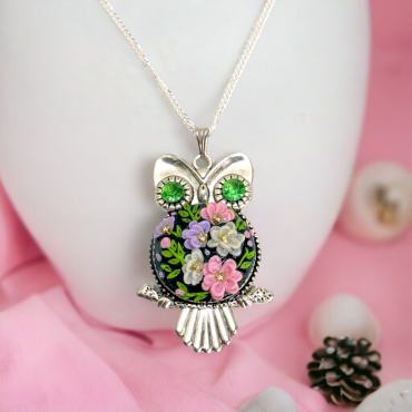 Owl Necklace Emerald Green Jewellery