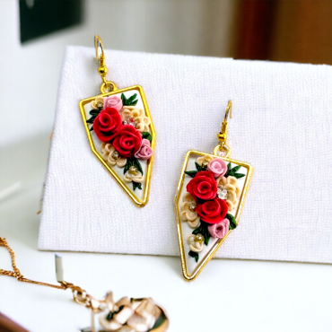 Vintage Roses Elegant Earrings