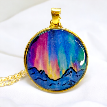 Aurora Round Handmade Pendant