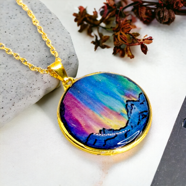 Aurora Round Handmade Pendant