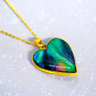 Aurora Heart Handmade Pendant