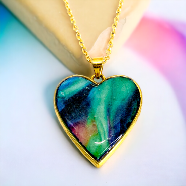 Aurora Heart Handmade Pendant