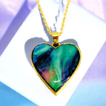 Aurora Heart Handmade Pendant